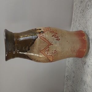 Handmade Pottery Vase Stamped Signed